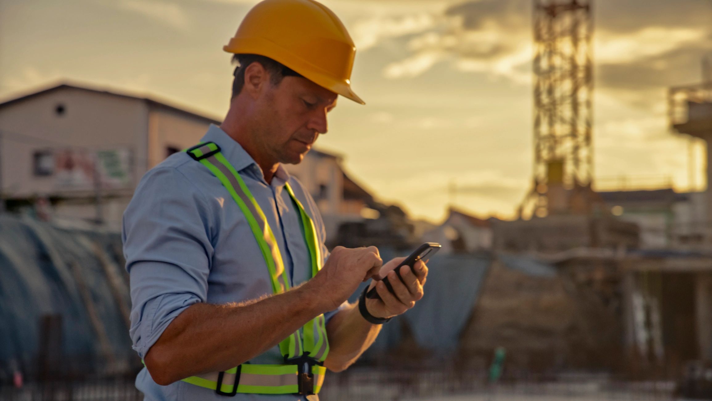 modern construction equipment site